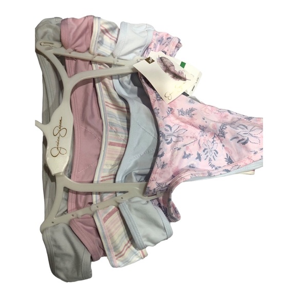 Jessica Simpson 5pk pink blue gray multi thong panties size large new - Picture 12 of 14